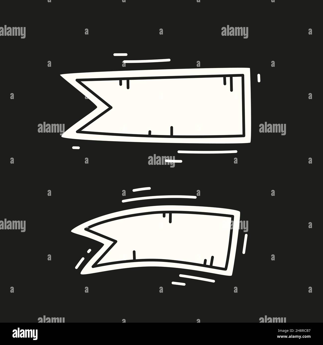 White ribbon banners. Vector hand drawn ribbons Stock Vector