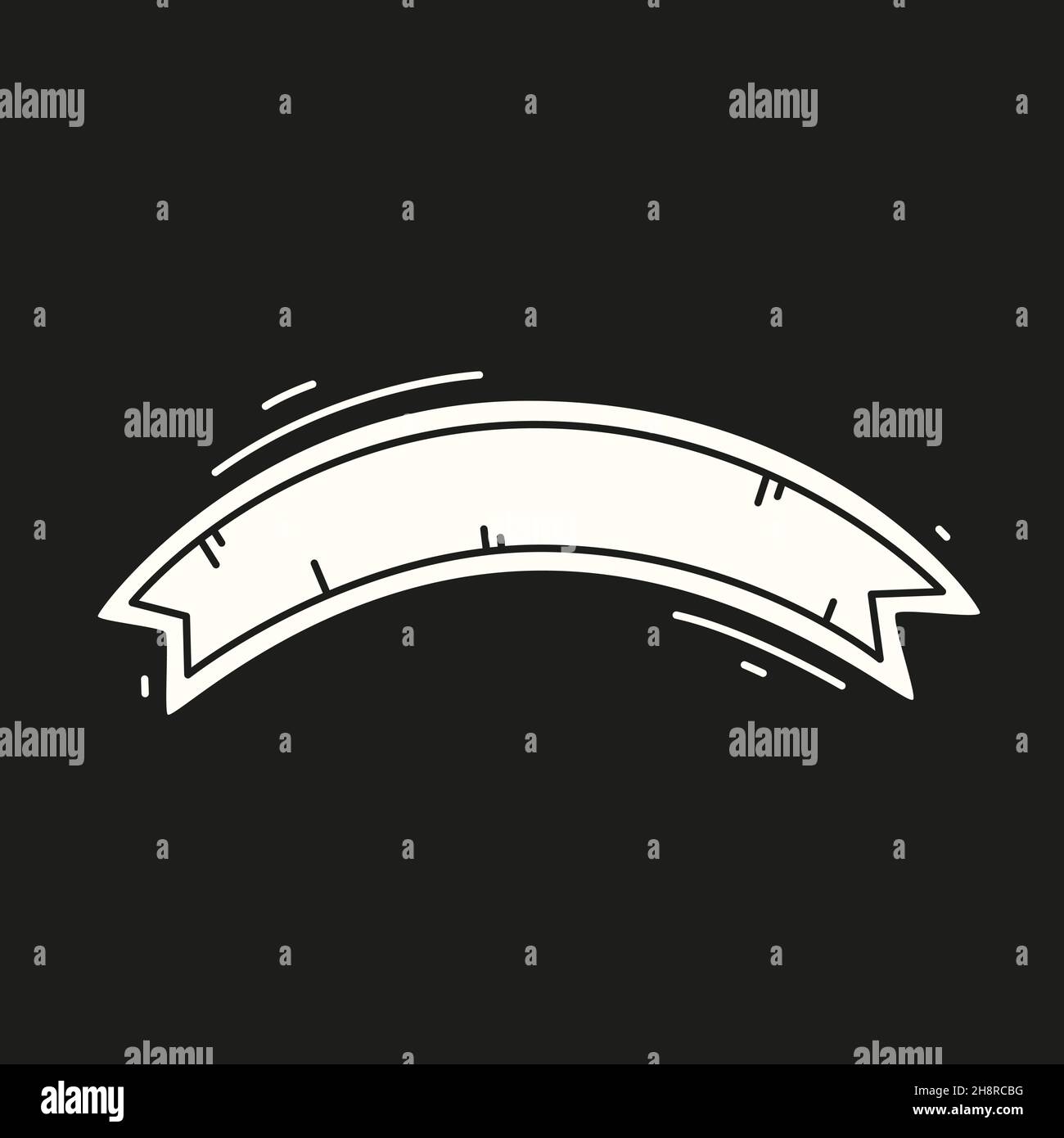 Vector hand drawn ribbon. White ribbon banner Stock Vector Image & Art ...
