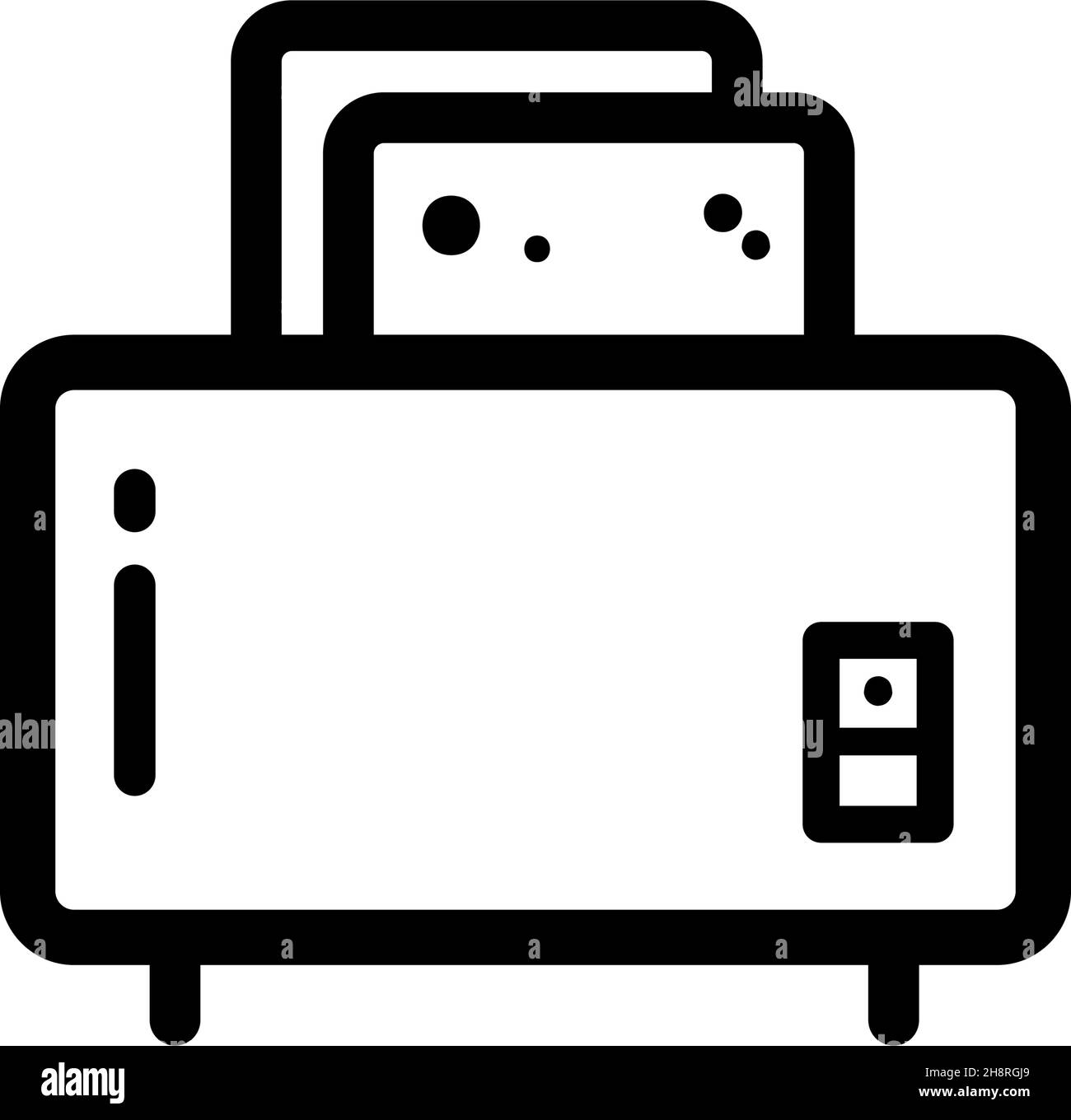 Toaster line icon, sign or symbol. Premium pictogram in trendy outline style. Toaster pixel perfect vector logo isolated on a white. Stock Vector