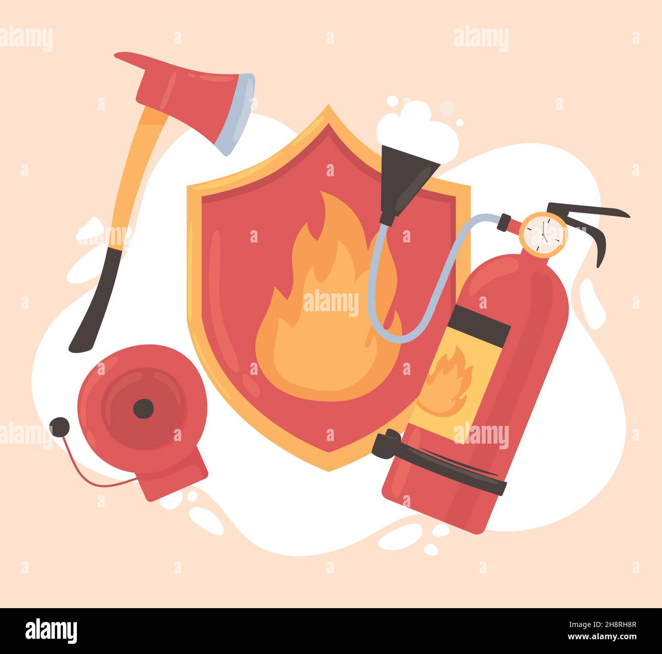 fire extinguisher and axe Stock Vector Image & Art - Alamy