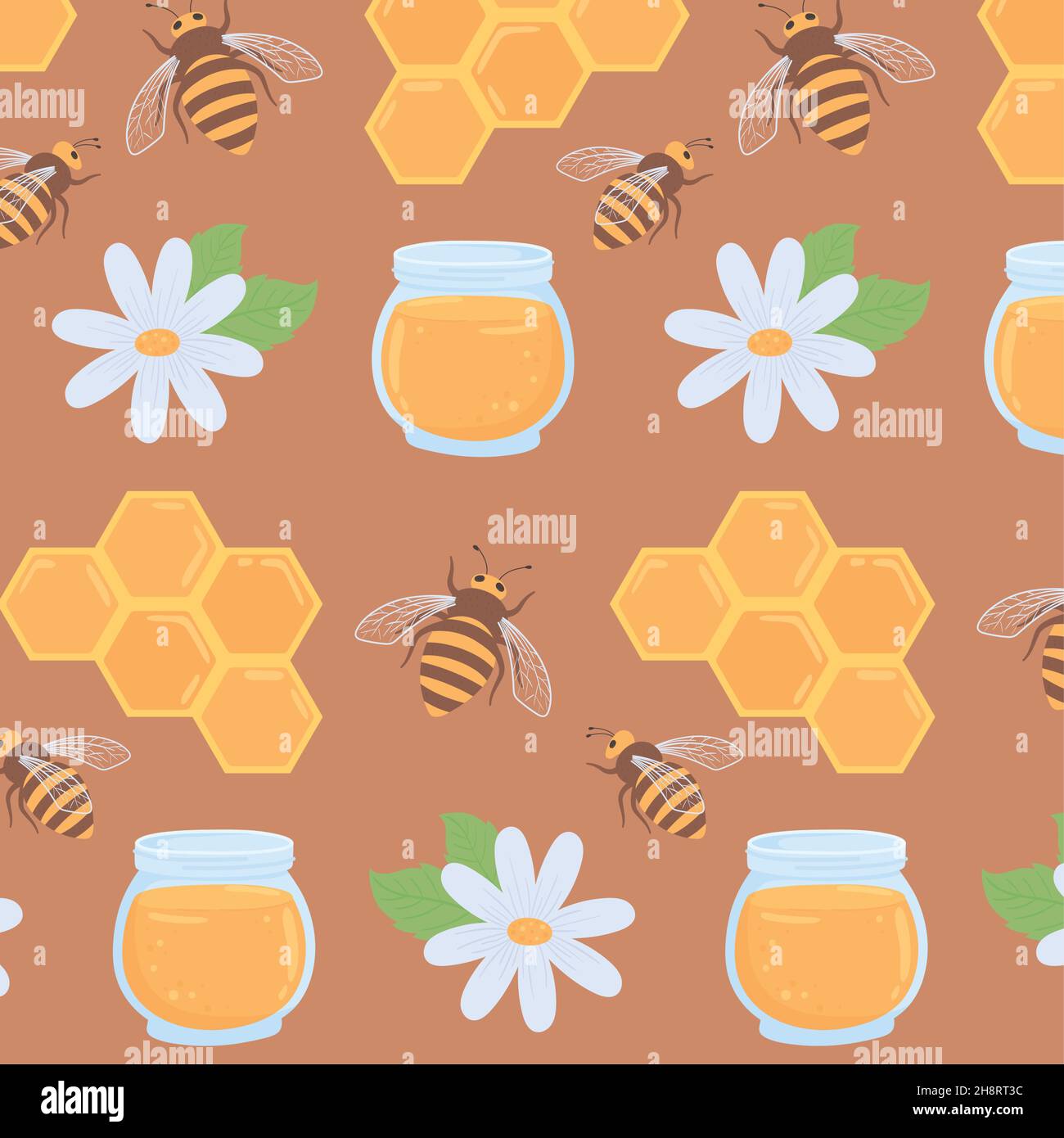 honey bees and flower Stock Vector Image & Art - Alamy