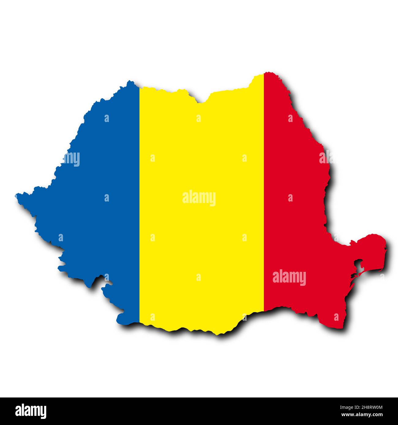 Romania map on white background with clipping path 3d illustration Stock Photo