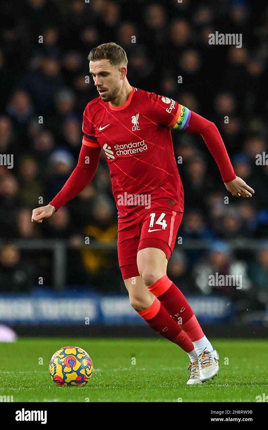 Jordan Henderson #14 of Liverpool in action during the game Stock Photo