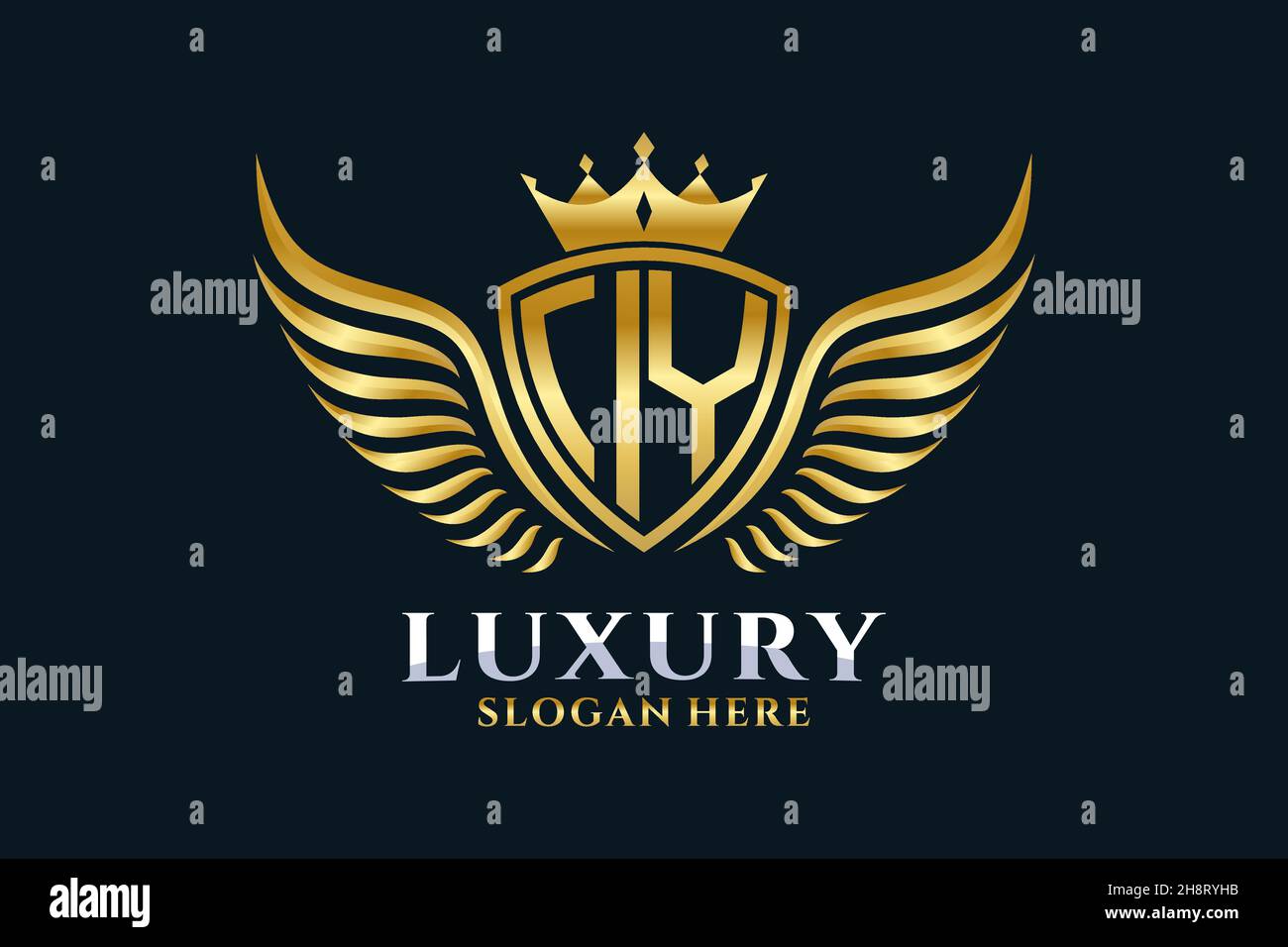 Luxury royal wing Letter IY crest Gold color Logo vector, Victory logo ...