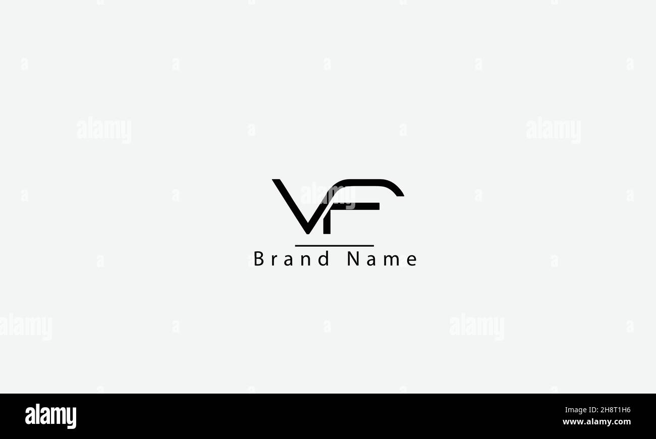 VF FV V F abstract vector logo design Stock Vector