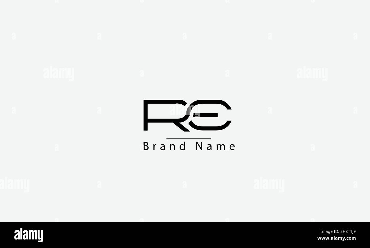 RE ER R E abstract vector logo design Stock Vector