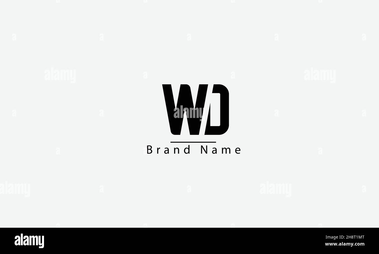 WD DW W D abstract vector logo design Stock Vector