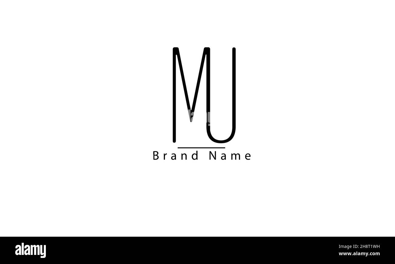 MU UM M U abstract vector logo design Stock Vector