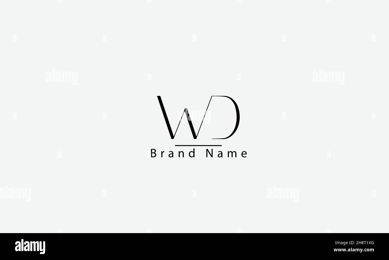 WD DW W D abstract vector logo design Stock Vector