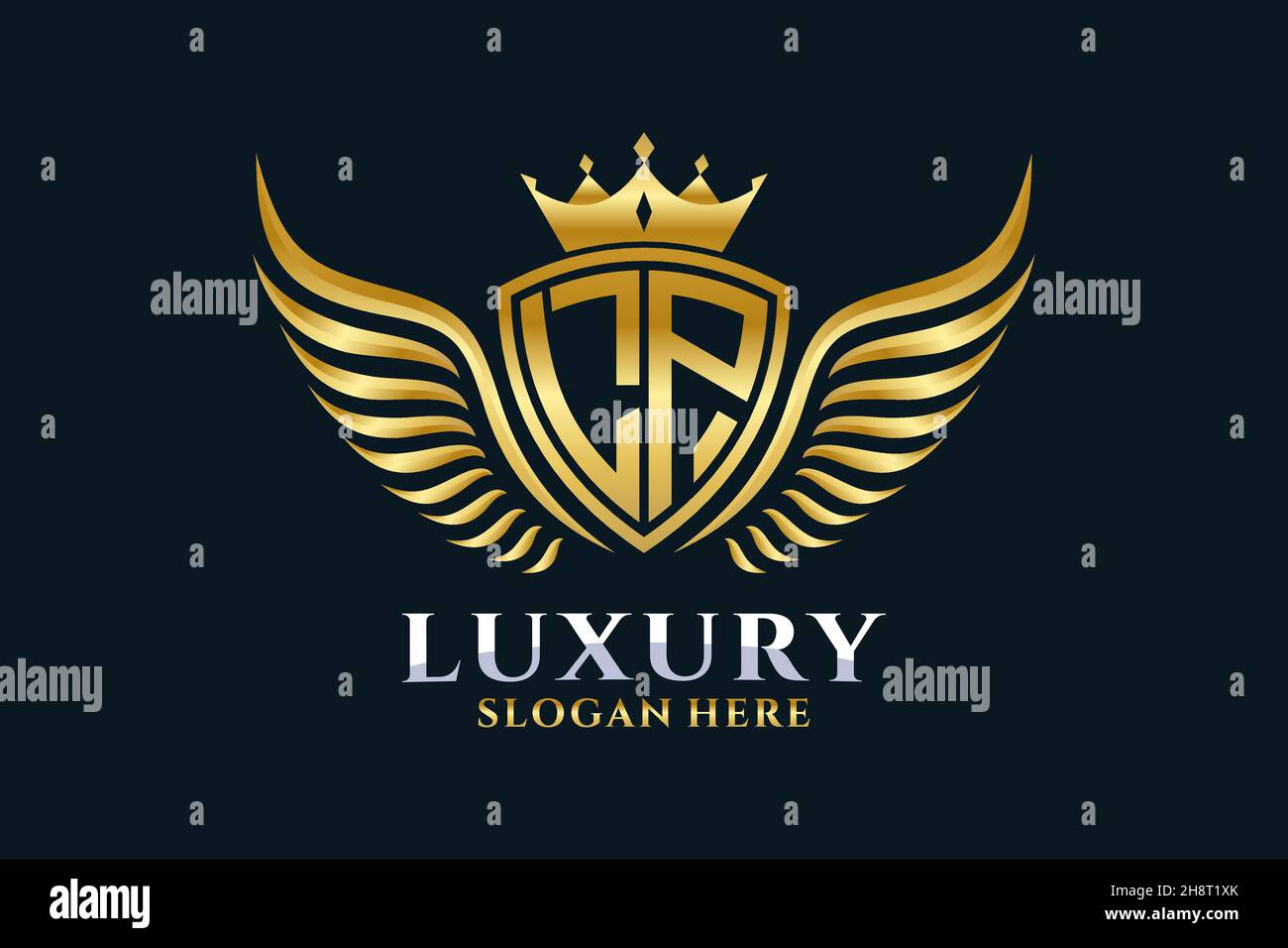 Luxury royal wing Letter LP crest Gold color Logo vector, Victory logo ...