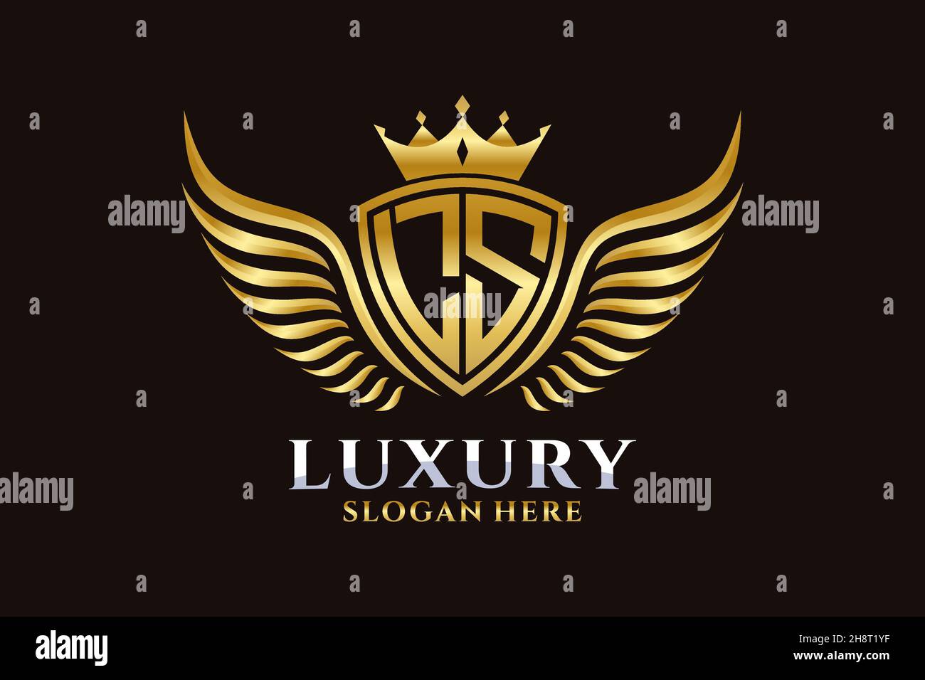 Luxury royal wing Letter LS crest Gold color Logo vector, Victory logo ...