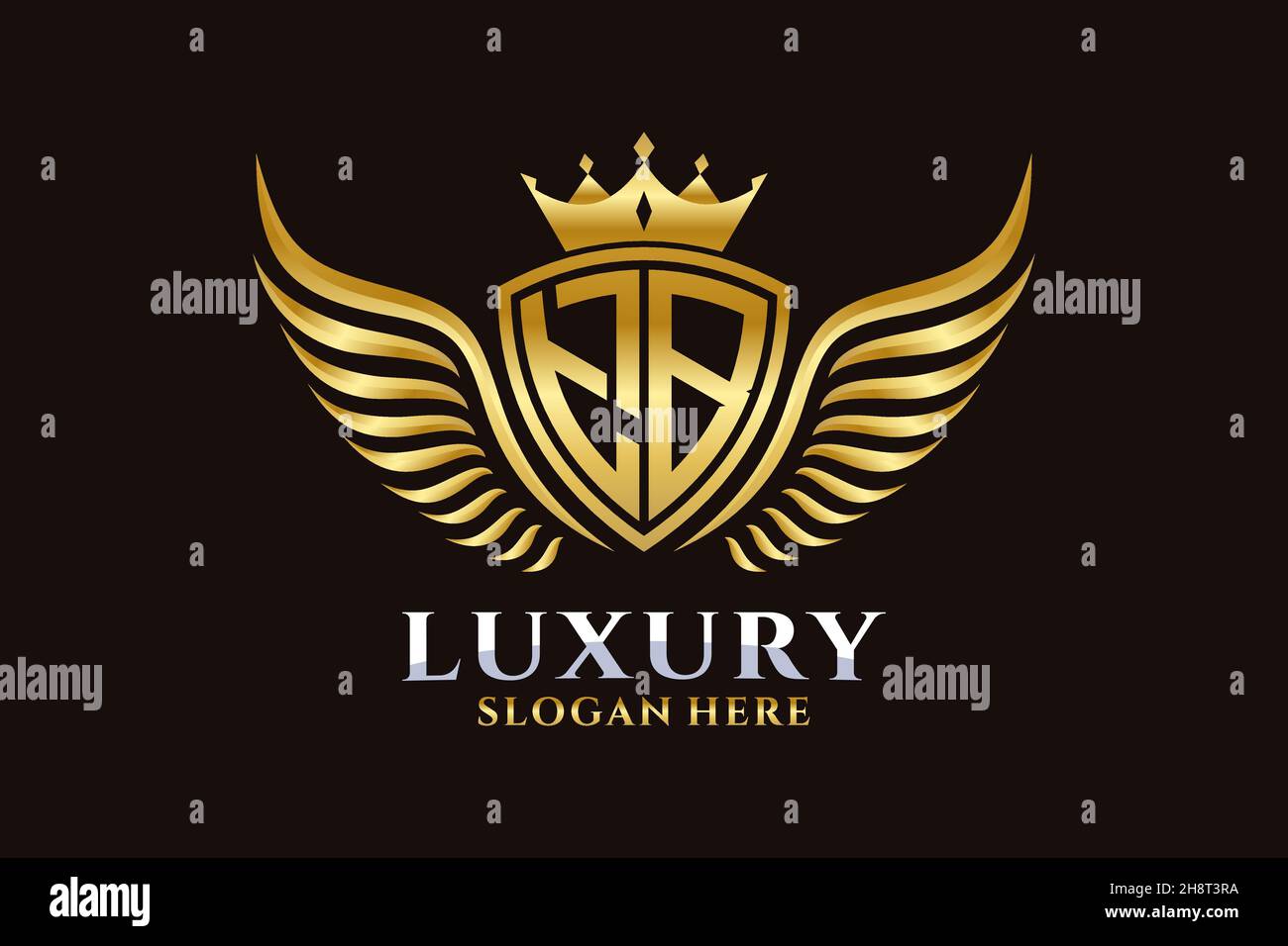 Luxury royal wing Letter TB crest Gold color Logo vector, Victory logo ...