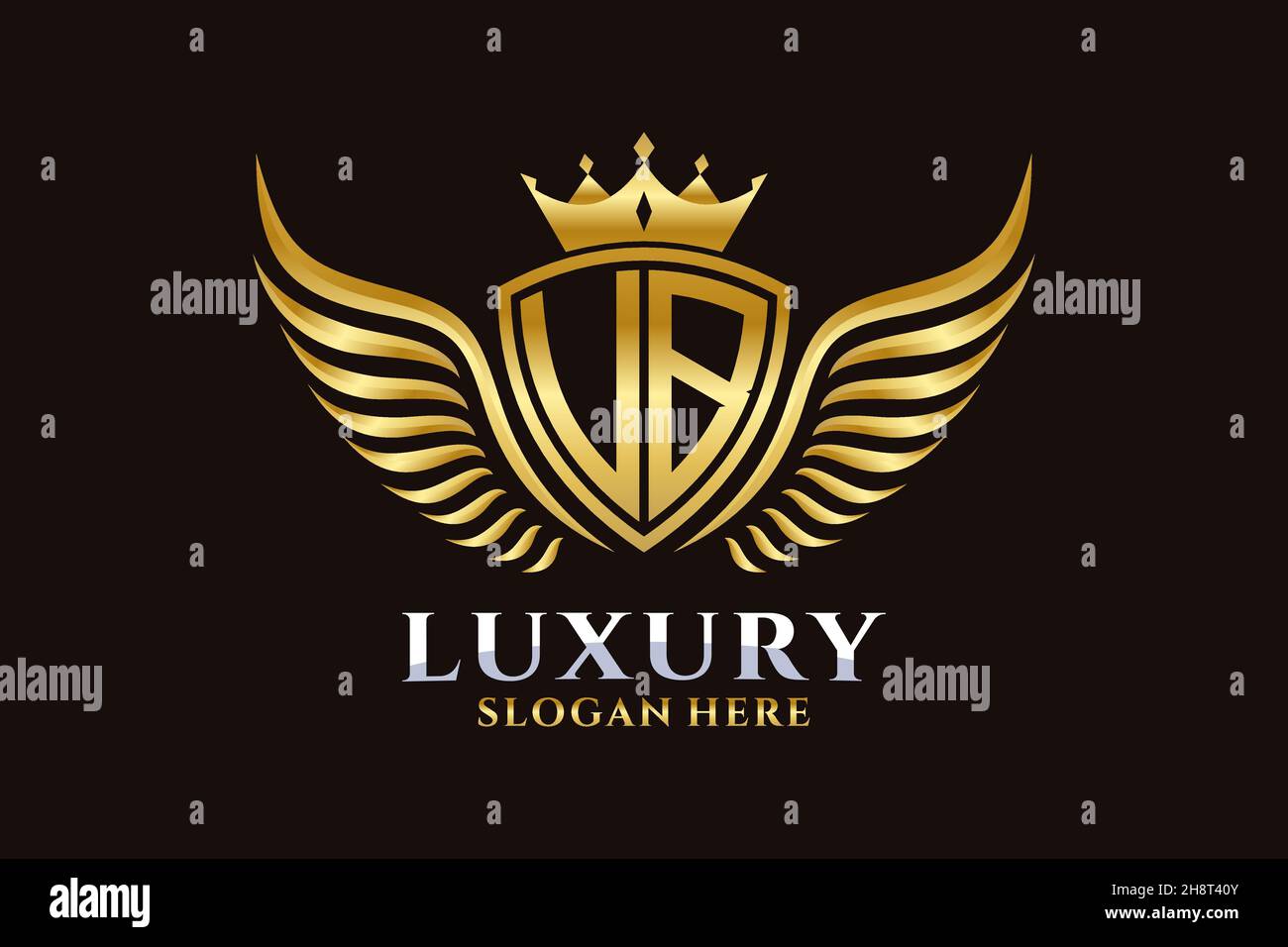 Luxury royal wing Letter UB crest Gold color Logo vector, Victory logo ...