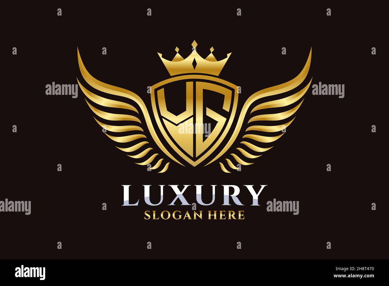 Luxury royal wing Letter VG crest Gold color Logo vector, Victory logo ...