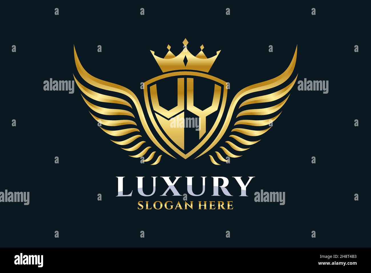 Luxury royal wing Letter VY crest Gold color Logo vector, Victory logo ...