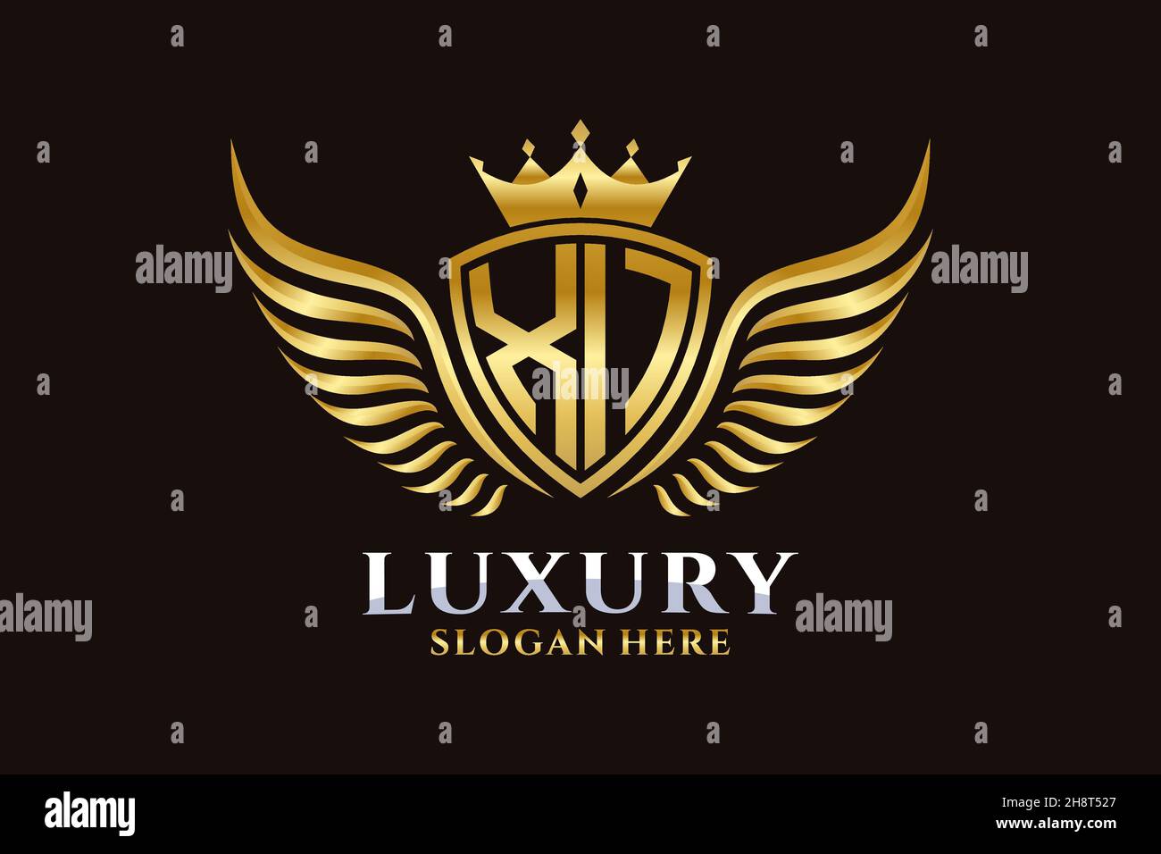 Luxury royal wing Letter XI crest Gold color Logo vector, Victory logo ...