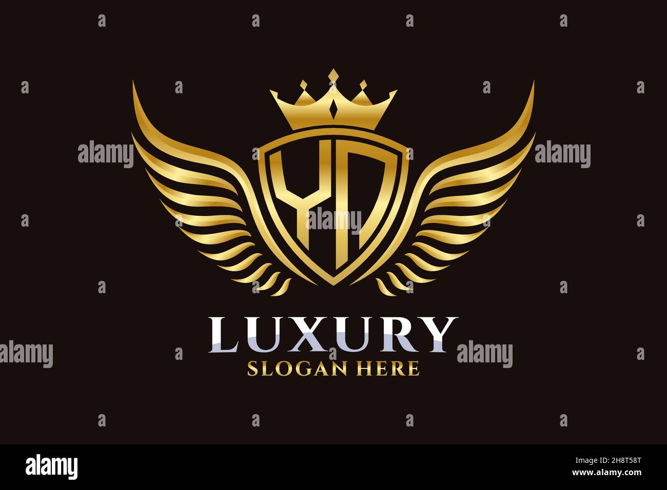 Luxury royal wing Letter YN crest Gold color Logo vector, Victory logo ...