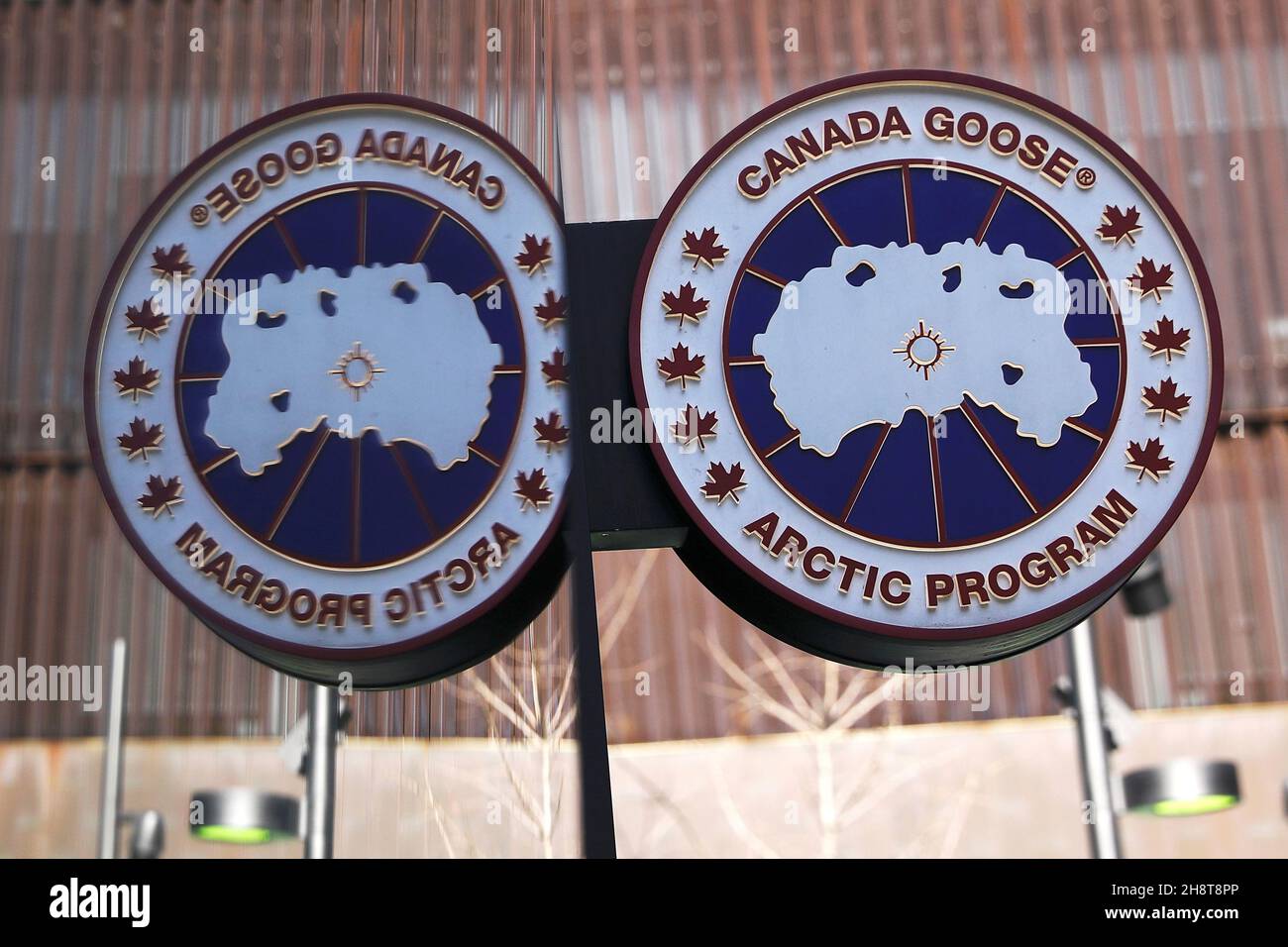 A Canada Goose logo is seen at its store in Beijing, China December 2,  2021. REUTERS/Tingshu Wang Stock Photo - Alamy