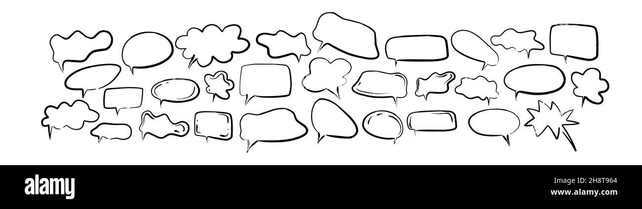 speech bubble set in hand drawn doodle style Stock Vector Image & Art ...