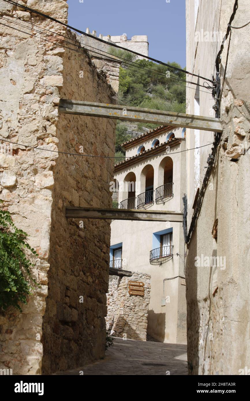 Vertical shot of a narrow space between old buildings Stock Photo - Alamy