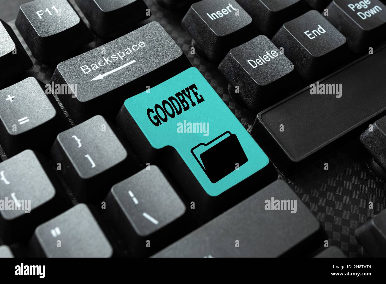 Conceptual caption Goodbye. Word Written on used to express good wishes when parting or end of a