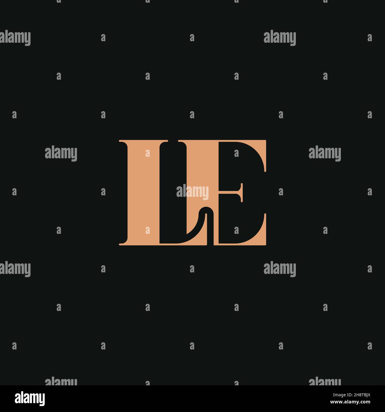 Abstract letter LE logo. This logo icon incorporate with abstract shape ...