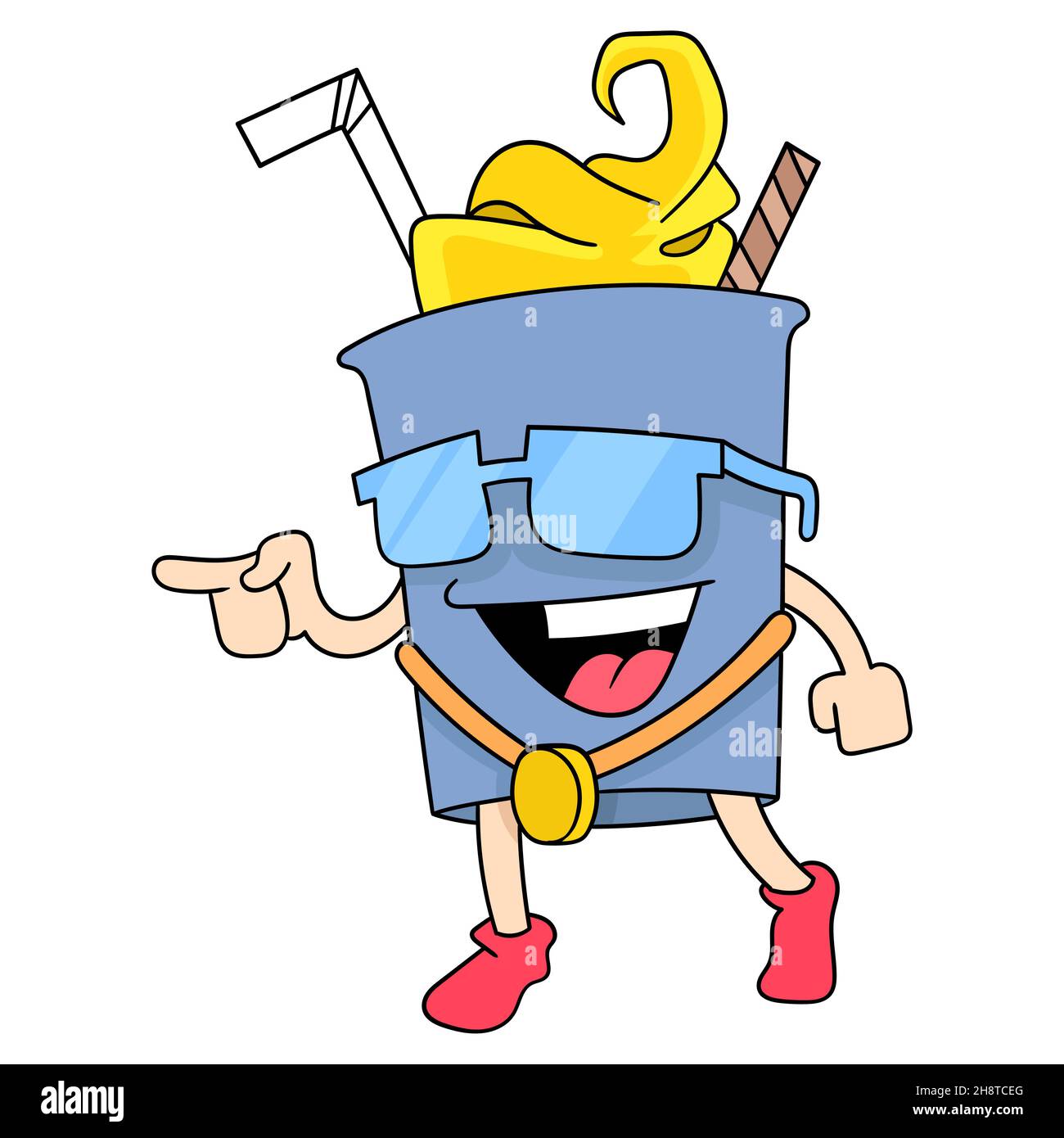 cool rapper style drink night party, vector illustration art. doodle ...