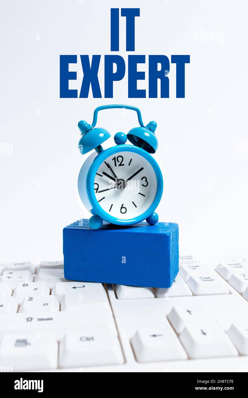 Hand writing sign It Expert. Business idea person with a high level of ...