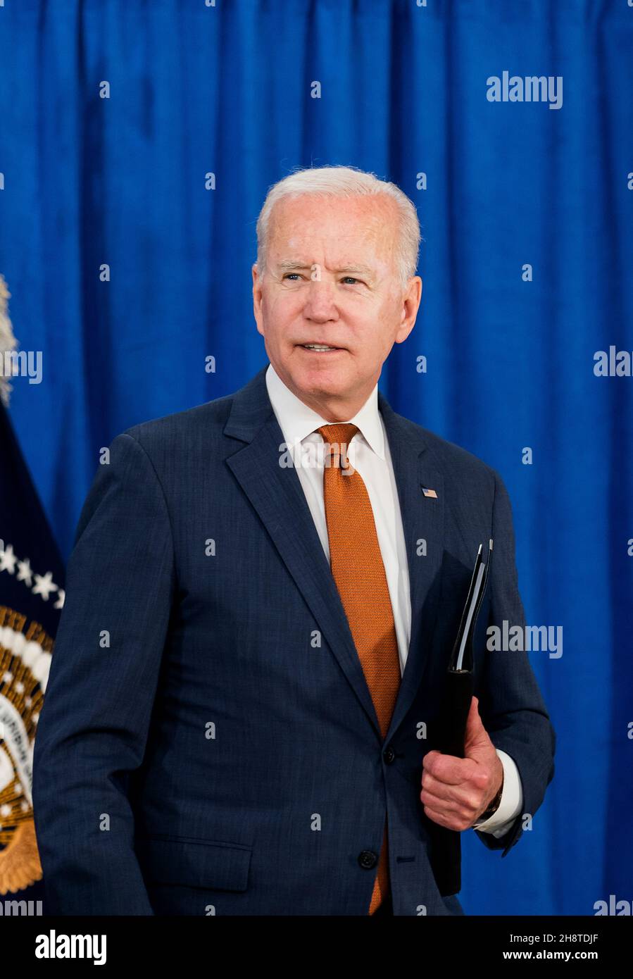 REHOBOTH, DELAWARE, USA - 04 June 2021 - US President Joe Biden delivers remarks on the May jobs report on Friday, June 4, 2021, at the Rehoboth Beach Stock Photo