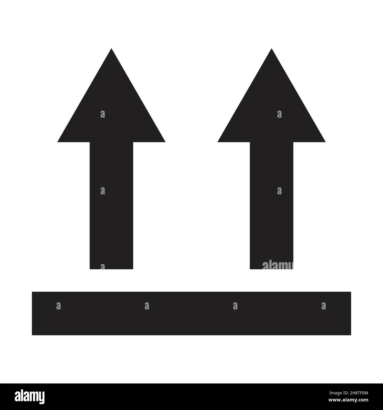 This way up package sticker icon vector. Upward packaging logo sign for graphic design, logo, website, social media, mobile app, UI illustration Stock Vector