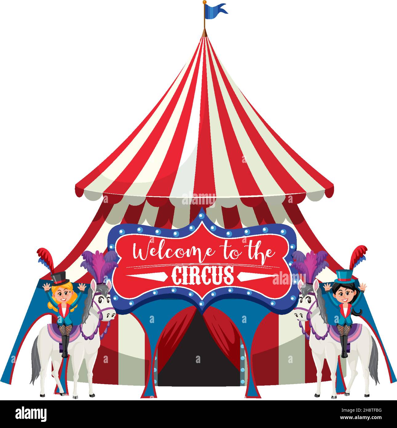 Circus dome wit banner on white background illustration Stock Vector ...