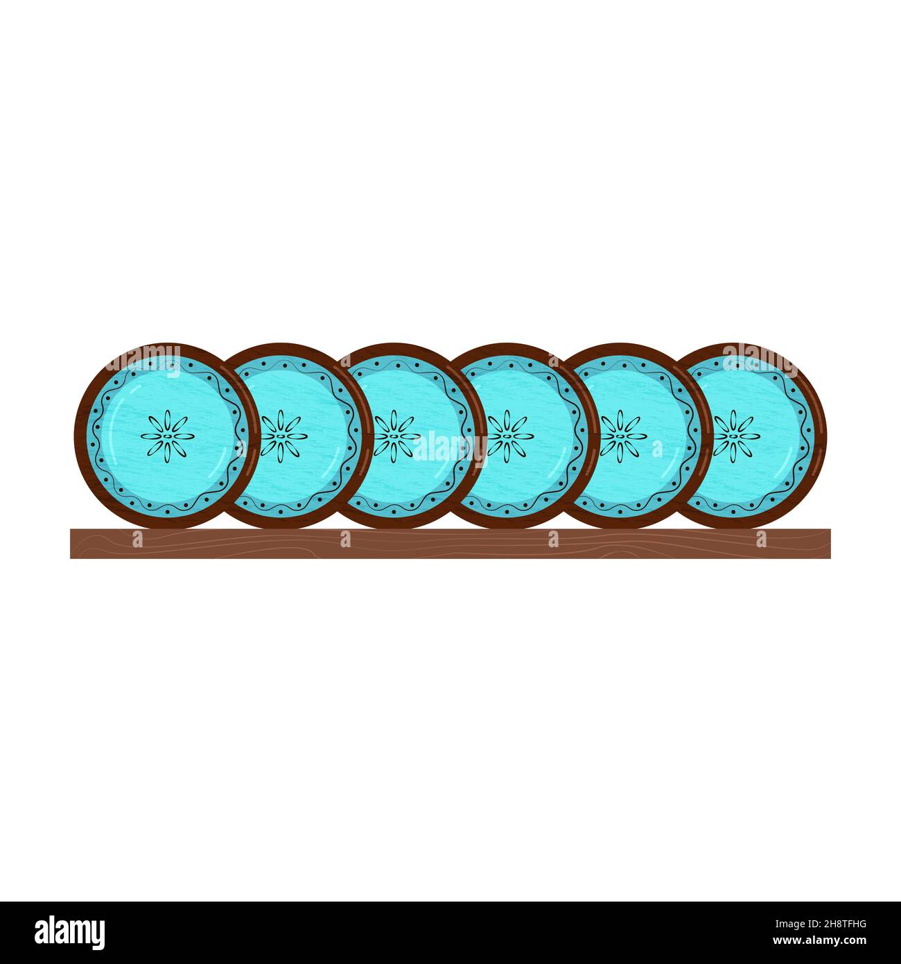 Porcelain tableware. Ceramic kitchen utensils. Vector objects on a white background Stock Vector