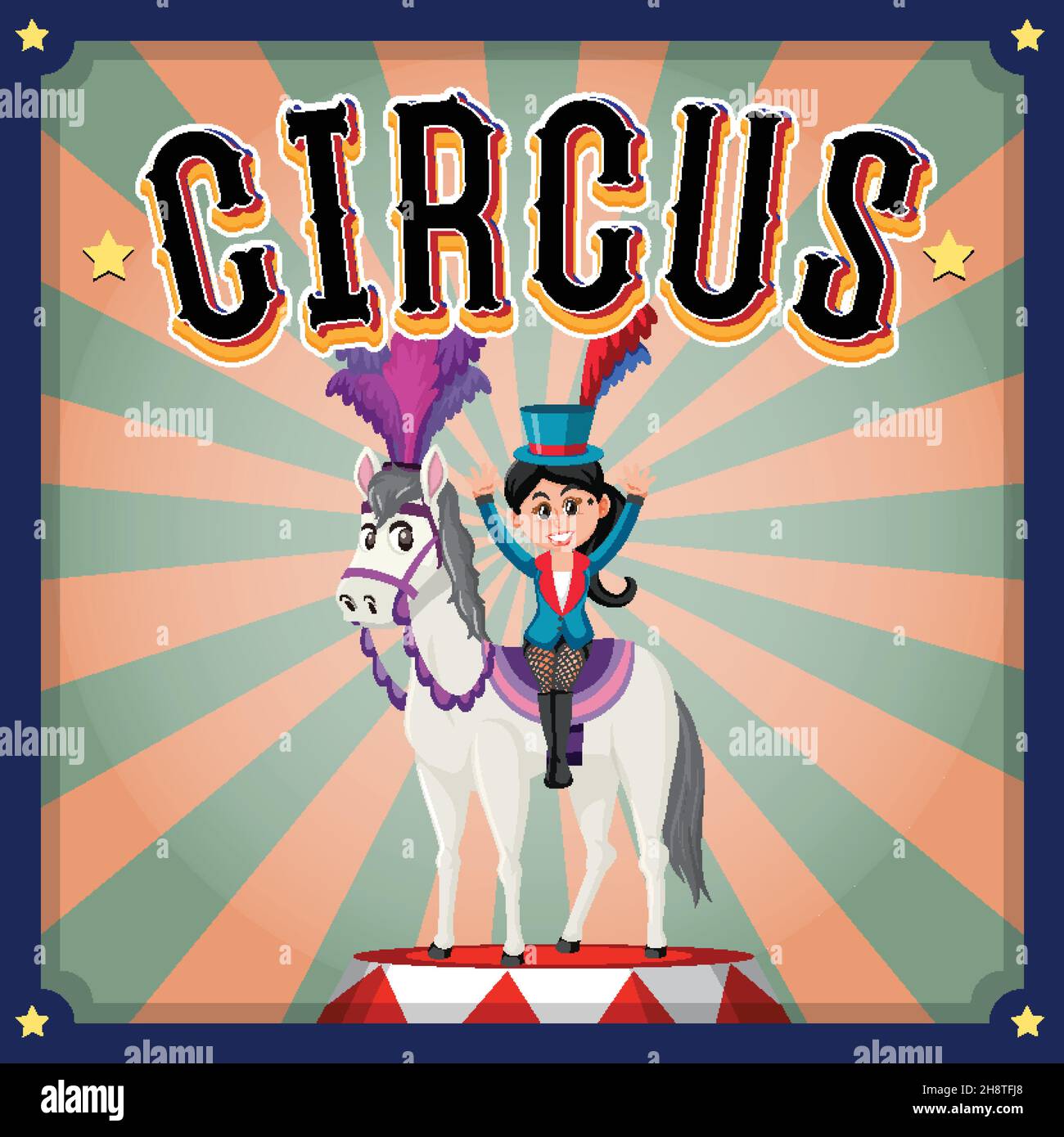 Circus banner design with magician girl illustration Stock Vector Image ...