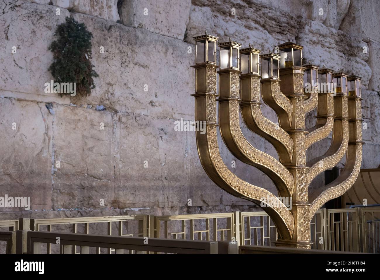 The Menorah, one of the symbols of Judaism since ancient times placed