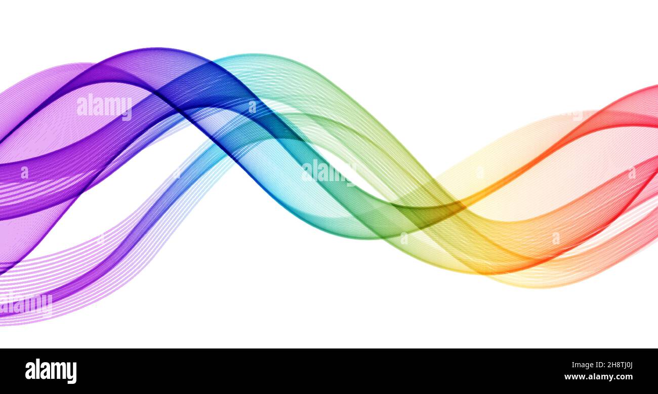 Vector abstract colorful flowing wave lines isolated on white ...