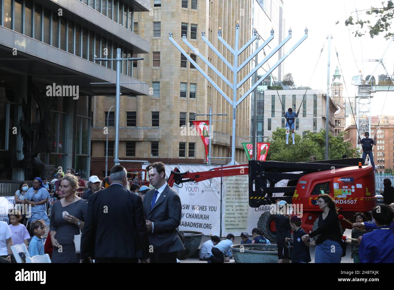 Sydney, Australia. 2nd December 2021. Hanukkah, also known as the Festival of Lights, is a Jewish festival commemorating the recovery of Jerusalem and subsequent rededication of the Second Temple at the beginning of the Maccabean revolt against the Seleucid Empire in the 2nd century BCE. Credit: Richard Milnes/Alamy Live News Stock Photo