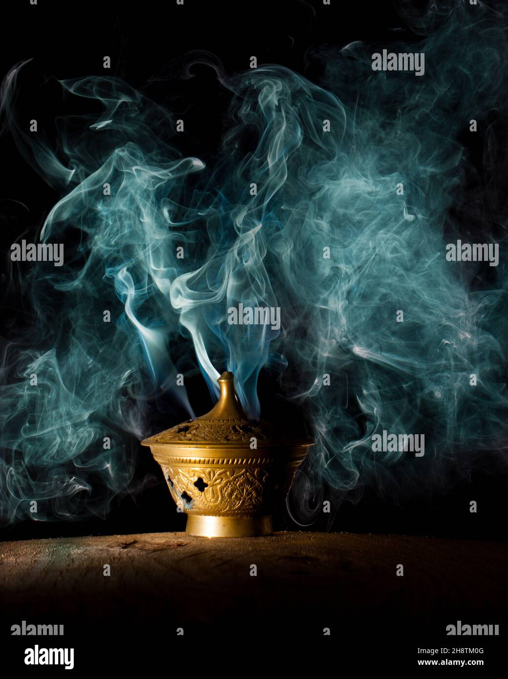 Mysterious smoke from a lamp Stock Photo Alamy