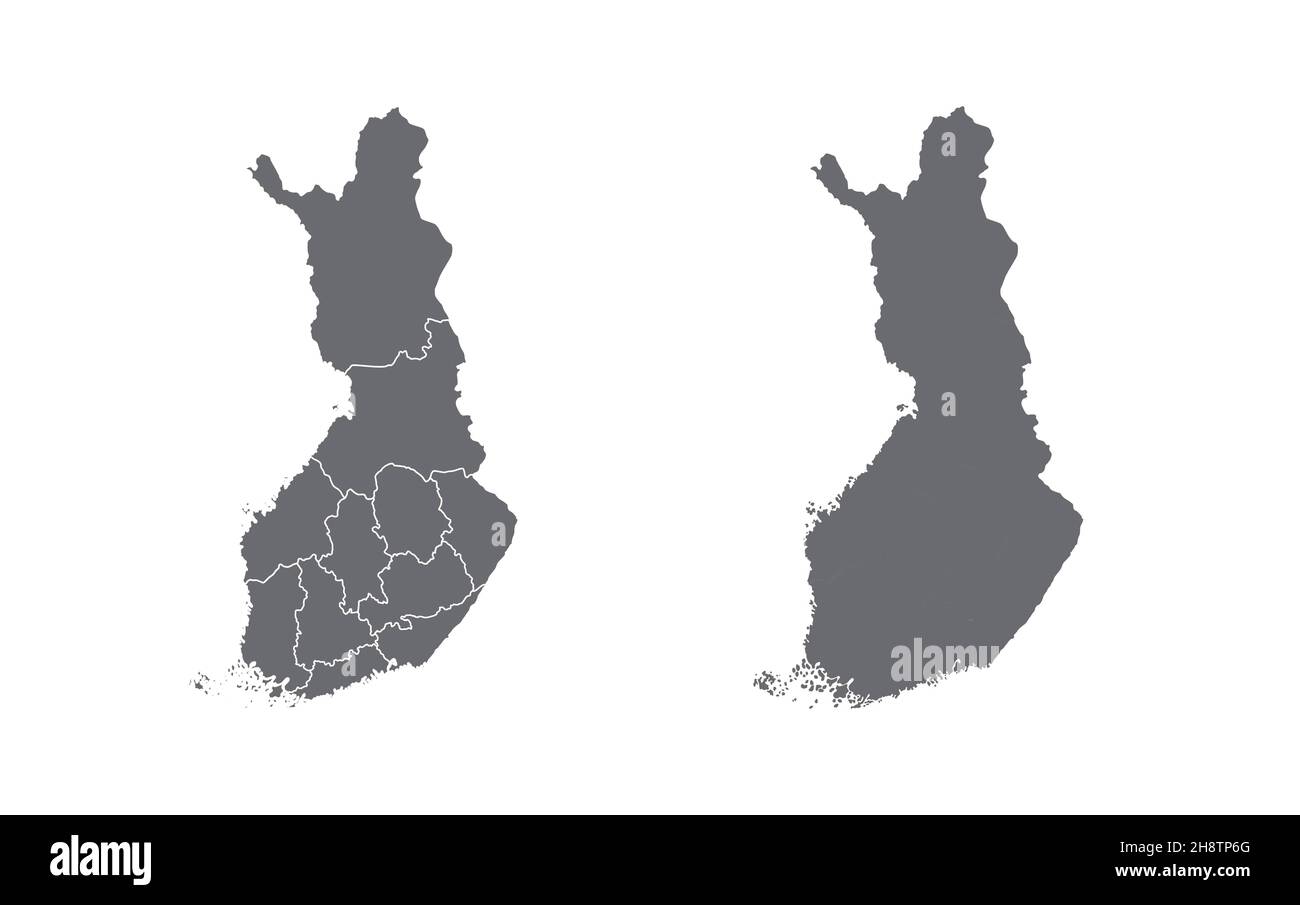 Finland outline map isolated on a white. Stock Photo