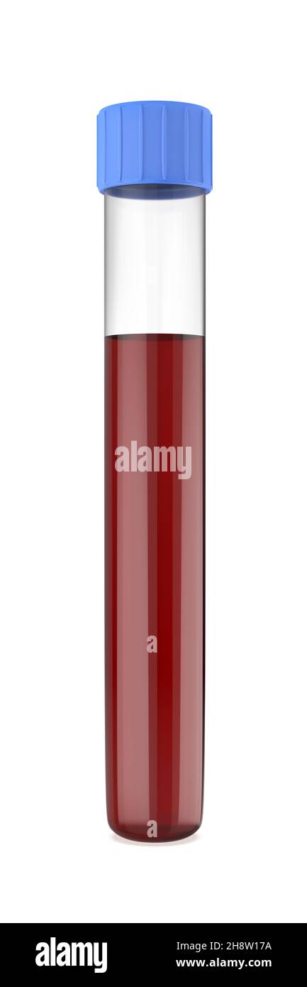 Test tube with blood, isolated on white background Stock Photo - Alamy