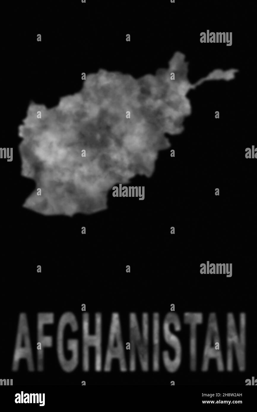 Map of Afghanistan made of smoke, Air pollution, ecology Stock Photo