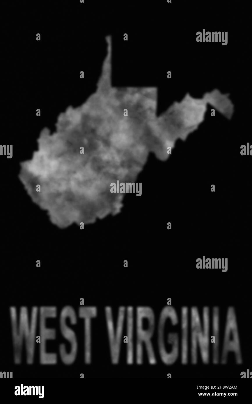Map of West Virginia made of smoke, Air pollution, ecology Stock Photo