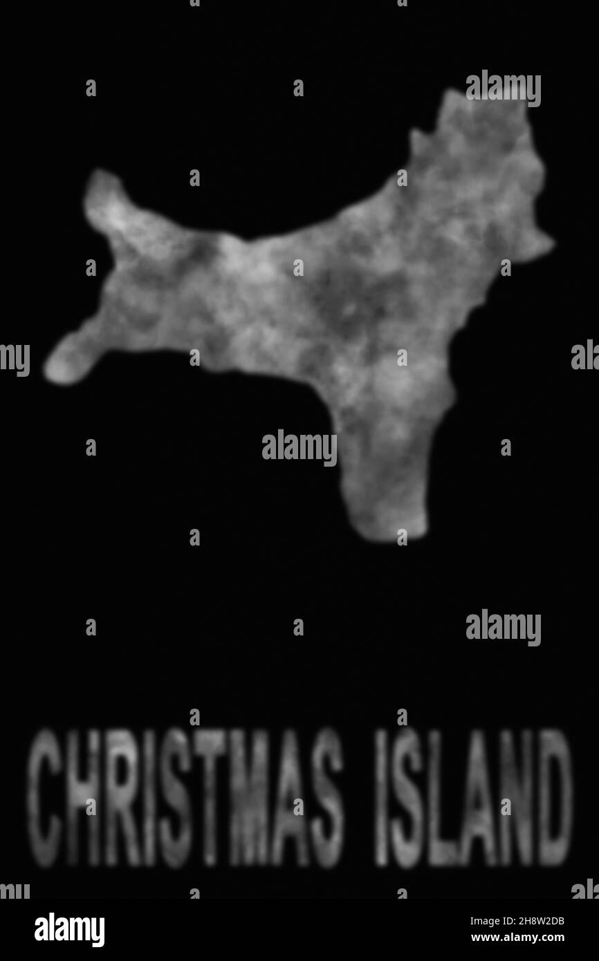 Map of Christmas Island made of smoke, Air pollution, ecology Stock Photo
