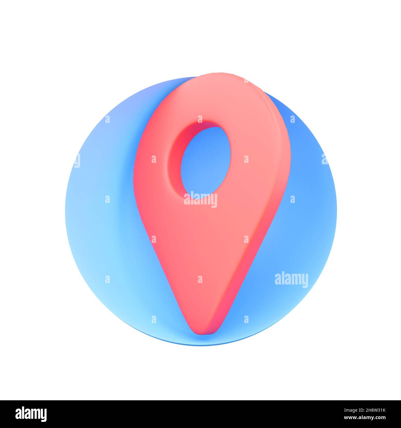 3d render on white background red pointer, pin, location isolated. 3d ...