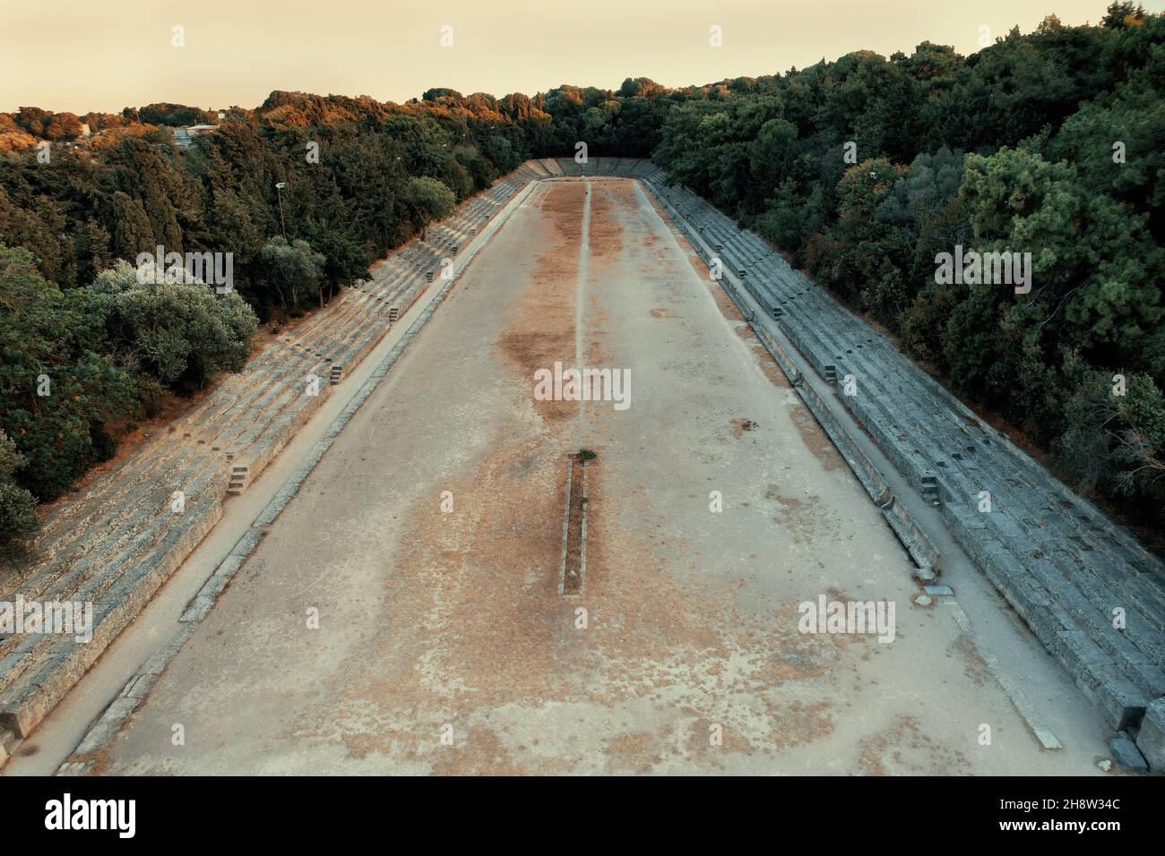 Ancient Greek stadium Stock Photo