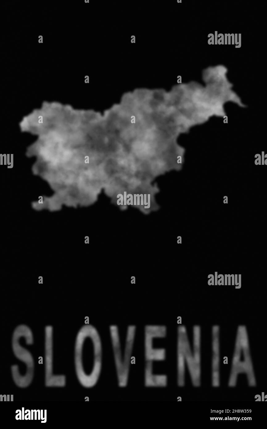 Map of Slovenia made of smoke, Air pollution, ecology Stock Photo Alamy