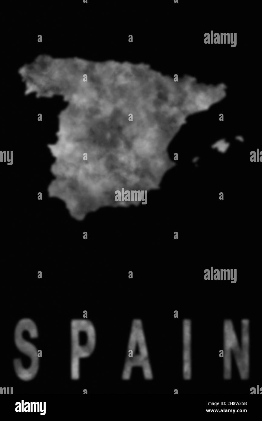Map of Spain made of smoke, Air pollution, ecology Stock Photo Alamy