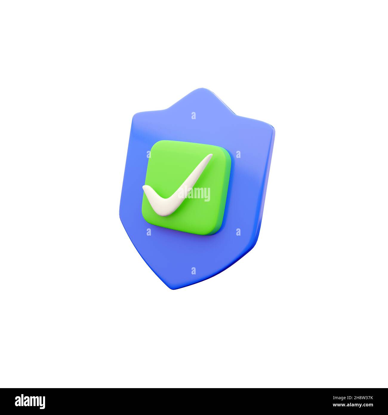 Shield protected icon with check simple 3d illustration. Shield icon 3d ...
