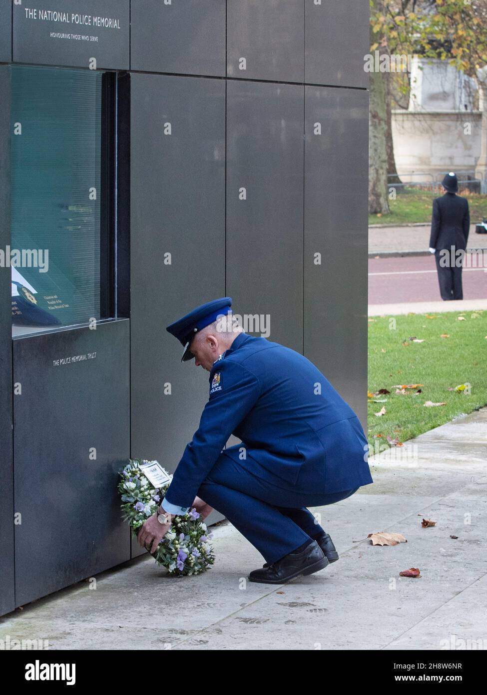 Australian Police Officer Stephen Jay attends the memorial of murdered Police Officer Matt Ratana in London on November 29th 2021 Stock Photo