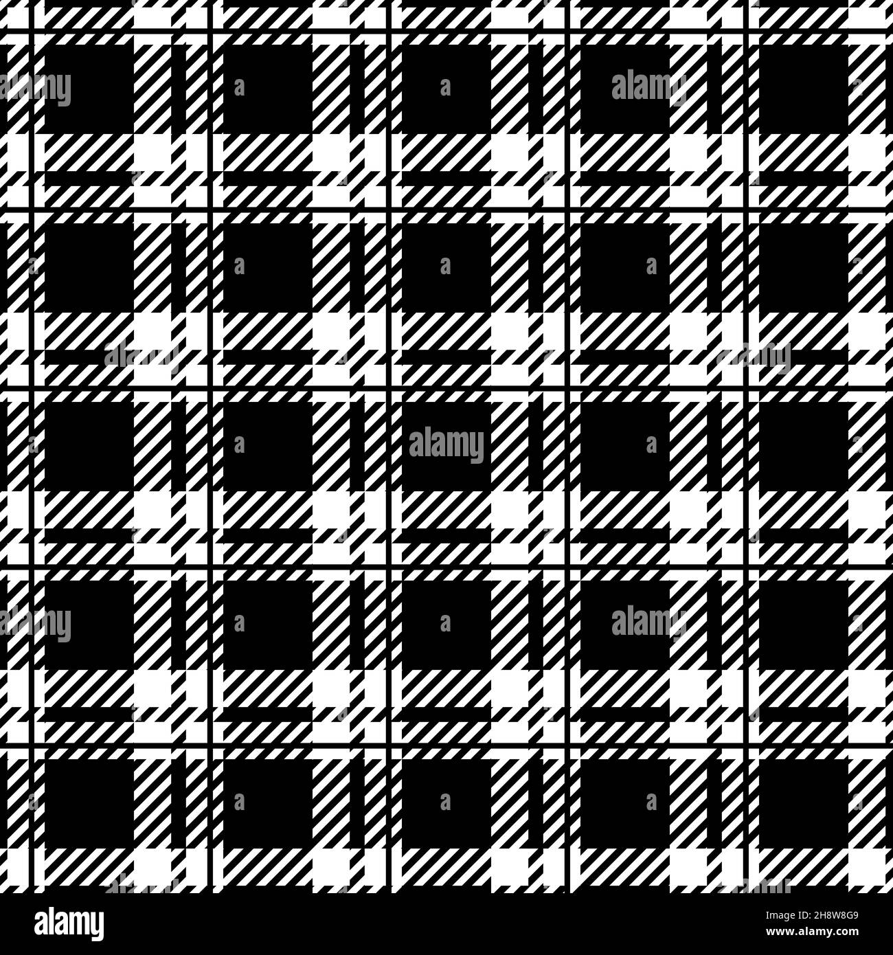 Black and White Plaid, checkered, tartan seamless pattern suitable for fashion textiles and graphics Stock Vector