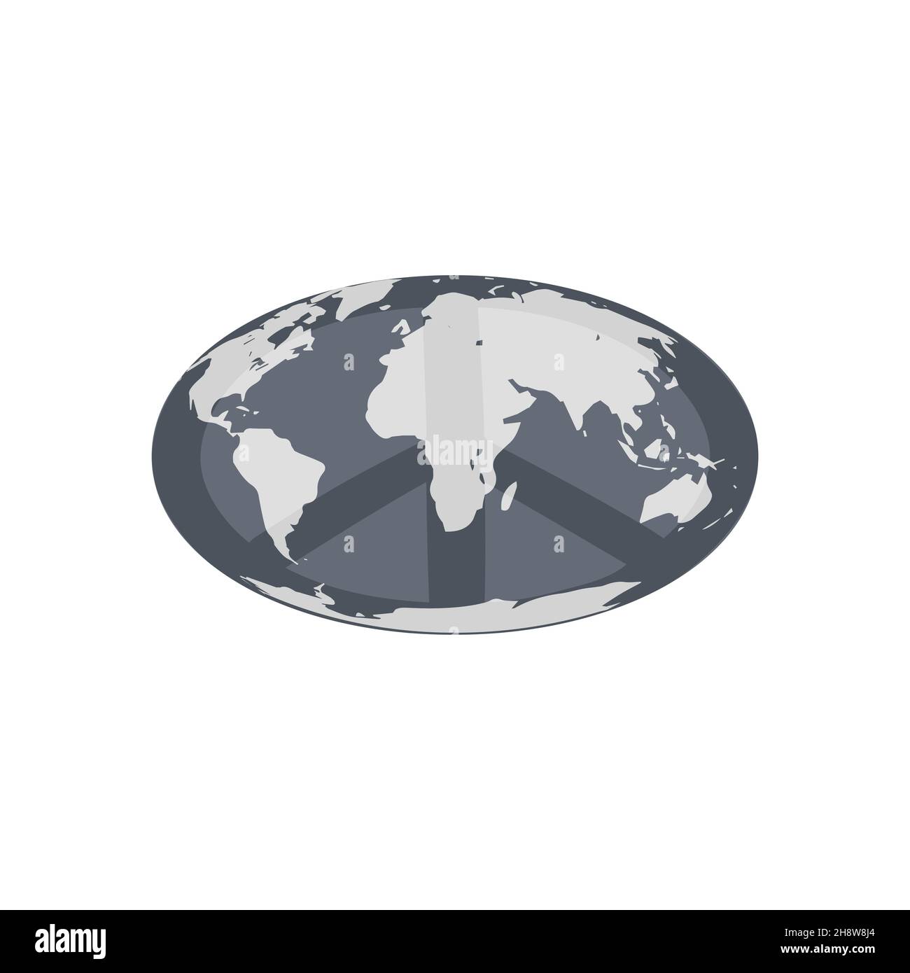 our planet earth shape elips with the sign of peace Stock Vector